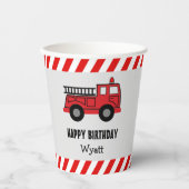 Red Fire Truck Birthday Papieren Bekers