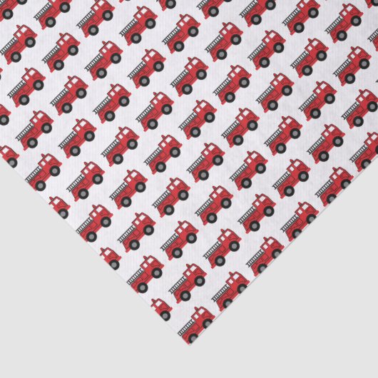 Red Fire Truck Birthday Tissuepapier (Detail)