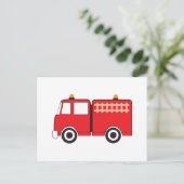 Red Fire Truck Briefkaart (Staand voorkant)