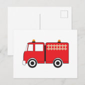 Red Fire Truck Briefkaart (Voorkant / Achterkant)
