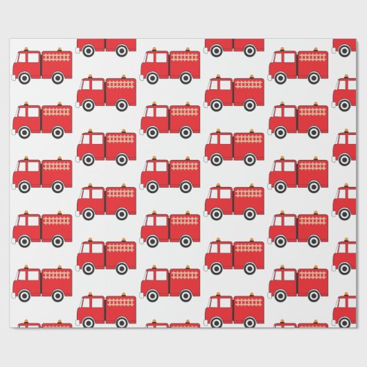 Red Fire Truck Cadeaupapier (Vlak)