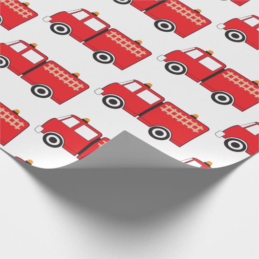 Red Fire Truck Cadeaupapier (Hoek)