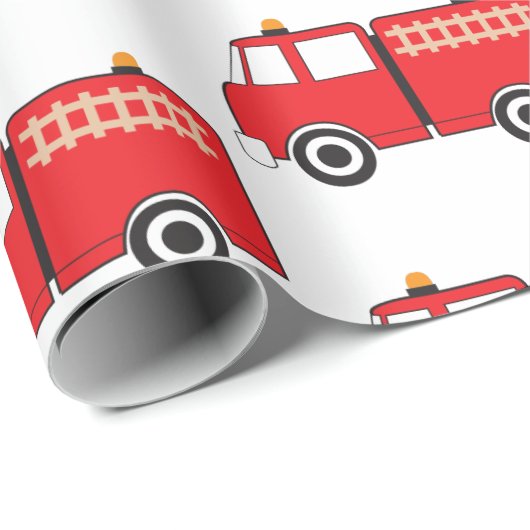 Red Fire Truck Cadeaupapier (Rol Hoek)