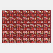 Red Fire Truck Custom Brandbestrijding Kinderen Ve Inpakpapier Vel (Voorkant 2)