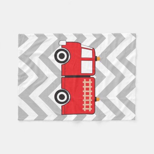 Red Fire Truck Fleece Deken (Voorkant (Horizontaal))