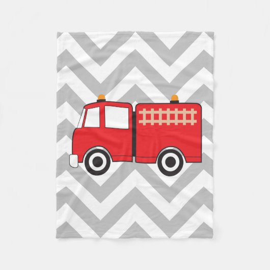 Red Fire Truck Fleece Deken (Voorkant)