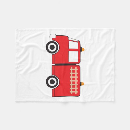 Red Fire Truck Fleece Deken (Voorkant (Horizontaal))