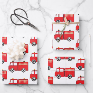 Red Fire Truck Inpakpapier Vel