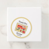 Red Fire Truck | Jongens thema verjaardag Bedankjes Labels (In situ)