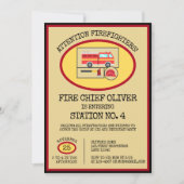 Red Fire Truck | Jongens thema verjaardag Kaart (Voorkant)