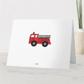 Red Fire Truck Kind Foto Birthday Kaart (Achterkant)