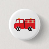 Red Fire Truck Kinder Ronde Button 3,2 Cm (Voorkant)