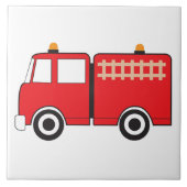Red Fire Truck Kinder Tegeltje (Voorkant)
