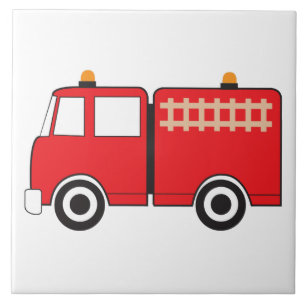 Red Fire Truck Kinder Tegeltje