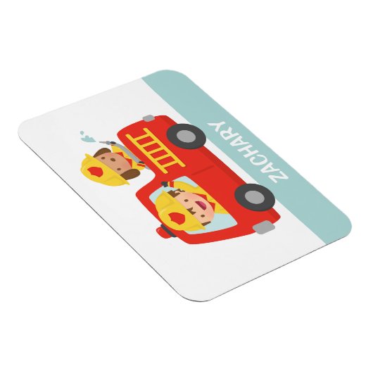 Red Fire Truck met Fire Fire Boy and Puppy Magneet (Rechterzijde)