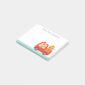 Red Fire Truck met Fire Fire Boy and Puppy Post-it® Notes (Schuin)