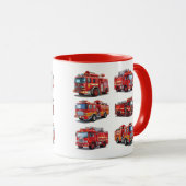 Red Fire Truck Mok (Voorkant rechts)