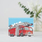 Red Fire Truck of Fire Engine Briefkaart (Staand voorkant)