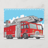 Red Fire Truck of Fire Engine Briefkaart (Voorkant)
