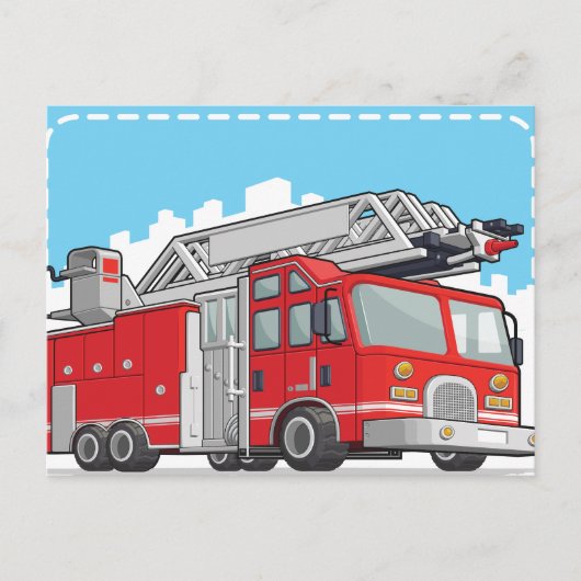 Red Fire Truck of Fire Engine Briefkaart (Voorkant)