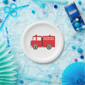 Red Fire Truck Papieren Bordje (Feest)