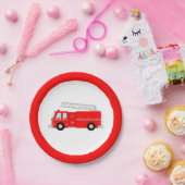 Red Fire Truck Papieren Bordje (Feest)