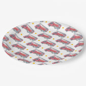 Red Fire truck Party Papieren Bordje (Gekanteld)