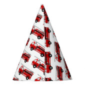 Red Fire Truck Party Pet Feesthoedjes (Achterkant)