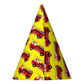 Red Fire Truck Party Pet Feesthoedjes (Achterkant)