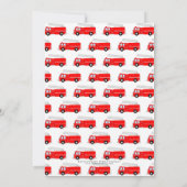 Red Fire Truck Party Thema Brandweerman Verjaardag Kaart (Achterkant)