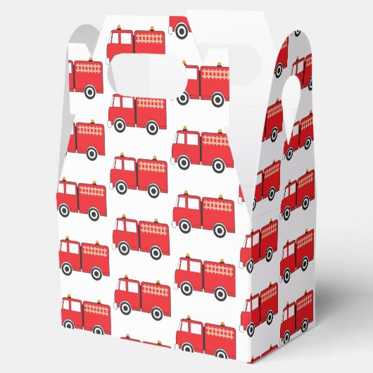 Red Fire Truck Patroon Bedankdoosjes (Geopend)