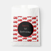 Red Fire Truck Patroon Bedankzakje (Voorkant)