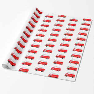 Red Fire Truck Patroon Cadeaupapier