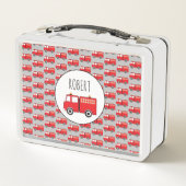 Red Fire Truck Patroon Gepersonaliseerd naam (Achterkant)