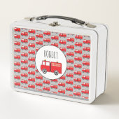Red Fire Truck Patroon Gepersonaliseerd naam (Voorkant)