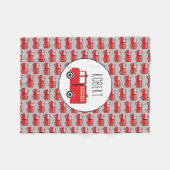 Red Fire Truck Patroon Gepersonaliseerd naam Fleece Deken (Voorkant (Horizontaal))