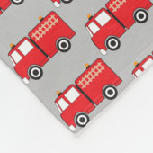 Red Fire Truck Patroon Gepersonaliseerd naam Fleece Deken (Hoek)