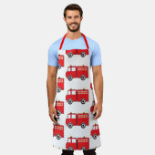 Red Fire Truck Patroon Schort (Gedragen)