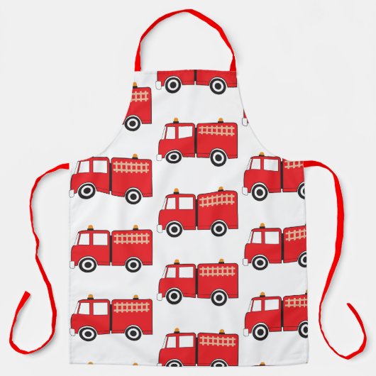 Red Fire Truck Patroon Schort (Voorkant)