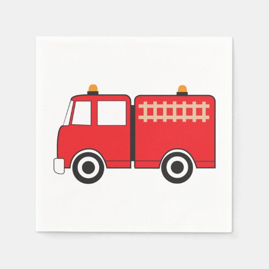 Red Fire Truck Patroon Servet (Voorkant)