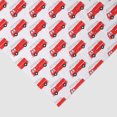 Red Fire Truck Patroon Tissuepapier (Detail)