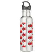 Red Fire Truck Patroon Waterfles (Achterkant)