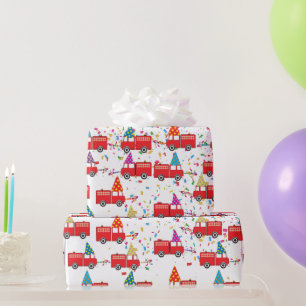 Red Fire Truck Pattern Cadeaupapier