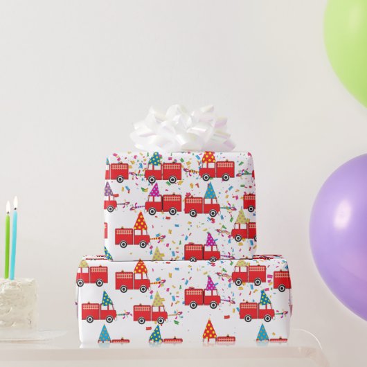 Red Fire Truck Pattern Cadeaupapier (Feestgeschenken)