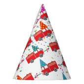 Red Fire Truck Pattern Feesthoedjes (Links)