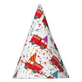 Red Fire Truck Pattern Feesthoedjes (Rechts)