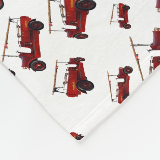 Red Fire Truck Pattern Fleece Deken (Hoek)