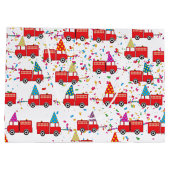Red Fire Truck Pattern Groot Cadeauzakje (Achterkant)