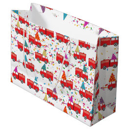Red Fire Truck Pattern Groot Cadeauzakje