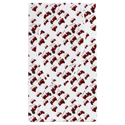 Red  Fire Truck Pattern Klein Cadeauzakje (Achterkant)